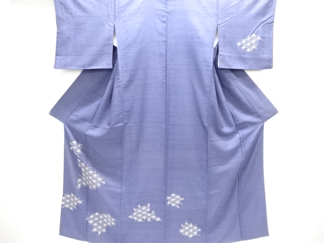 JAPANESE KIMONO / ANTIQUE SASHIKO ASANOHA PATTERN HANDWOVEN MAWATA TSU